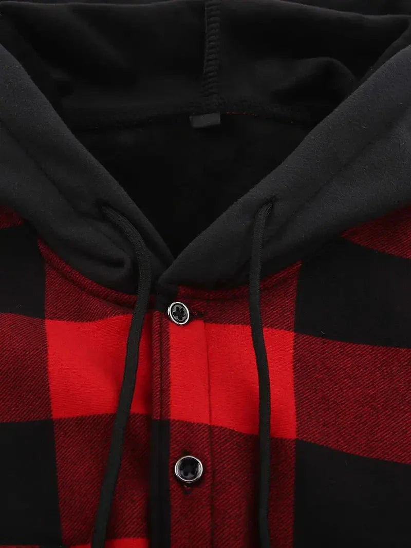 Albin™ | Fleeceforet hooded flanel skjorte