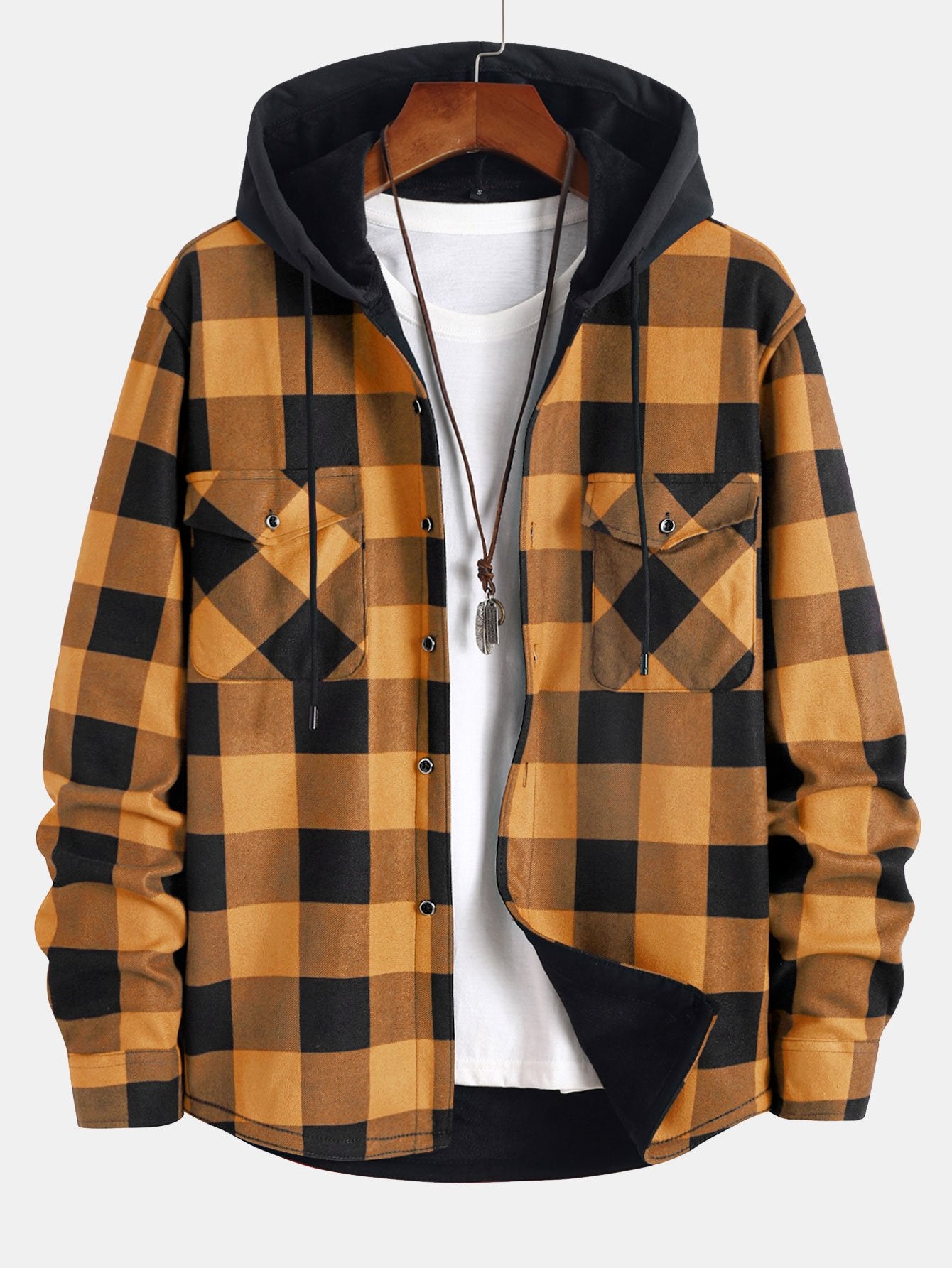 Albin™ | Fleeceforet hooded flanel skjorte