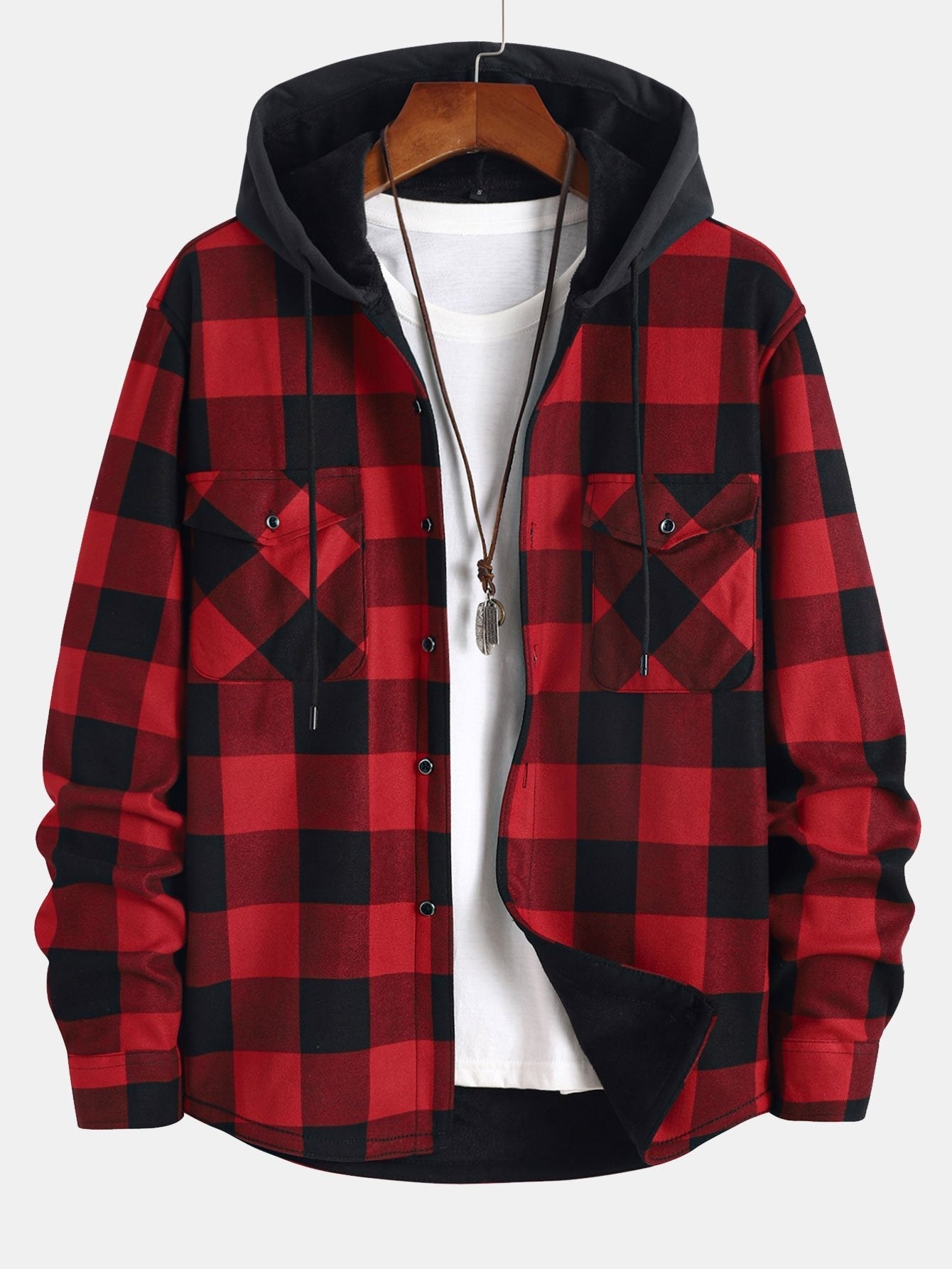 Albin™ | Fleeceforet hooded flanel skjorte