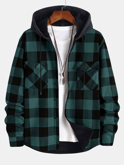 Albin™ | Fleeceforet hooded flanel skjorte